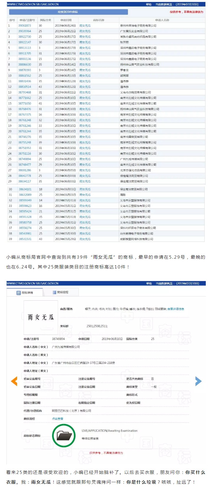 從“雨女無(wú)瓜”出發(fā)，淺談網(wǎng)絡(luò)熱詞是否可以被注冊(cè)為商標(biāo)！
