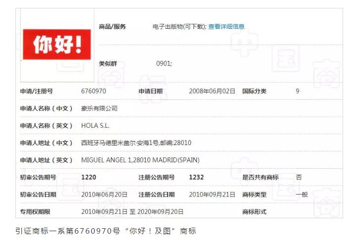 Hello=你好？ 近似不近似，看法院說(shuō)法！