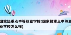 國家級重點中等職業(yè)學校(國家級重點中等職業(yè)學校怎么樣)
