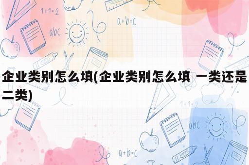 企業(yè)類別怎么填(企業(yè)類別怎么填 一類還是二類)